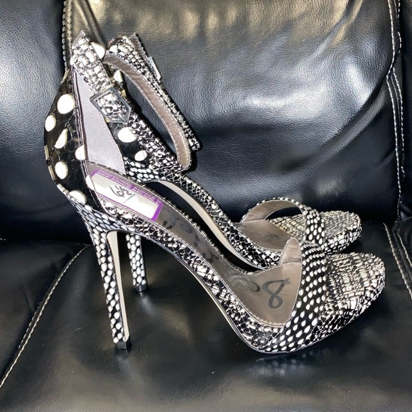 Sam Edelman Eleanor Printed Open Toe Platform Stiletto Heels Size 6.5 - Picture 2 of 6